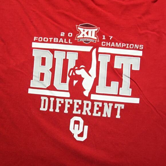 OU Football Champions Built Different 5XL Red Sooners Long Sleeve Shirt 2017 - Picture 2 of 10